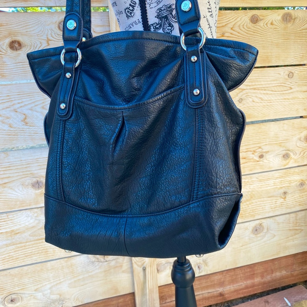 SOLD❣️MAKOWSKI BLACK SHOULDER LG BAG SOFT LEATHER - Picture 1 of 11